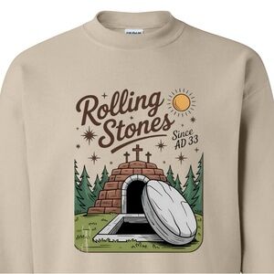 Religious & fun Sweatshirt Rolling stones Easter White Unisex XXL 2XL 3XL New